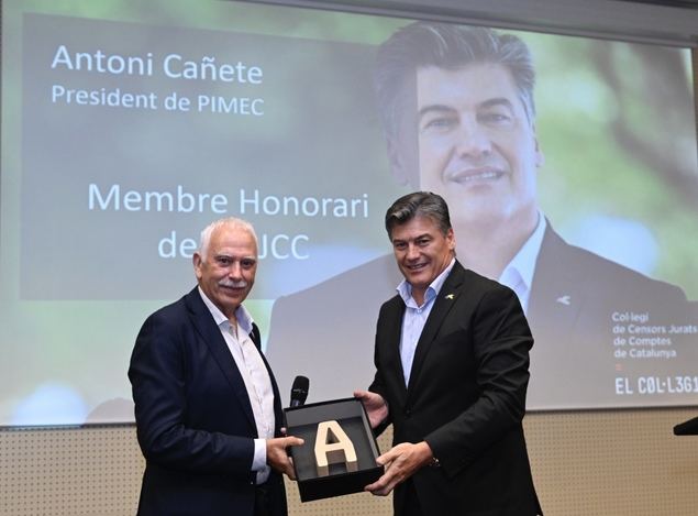 El president de Pimec, Antoni Cañete, Membre d´Honor del Col·legi de Censors Jurats de Comptes de Catalunya